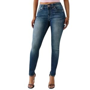True Religion Jennie Curvy Skinny Jeans 29 Mid Rise Whiskered USA Denim 
CC